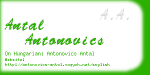 antal antonovics business card